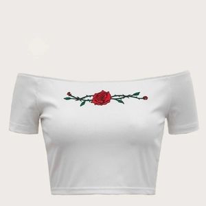 Floral Print Off Shoulder Tee